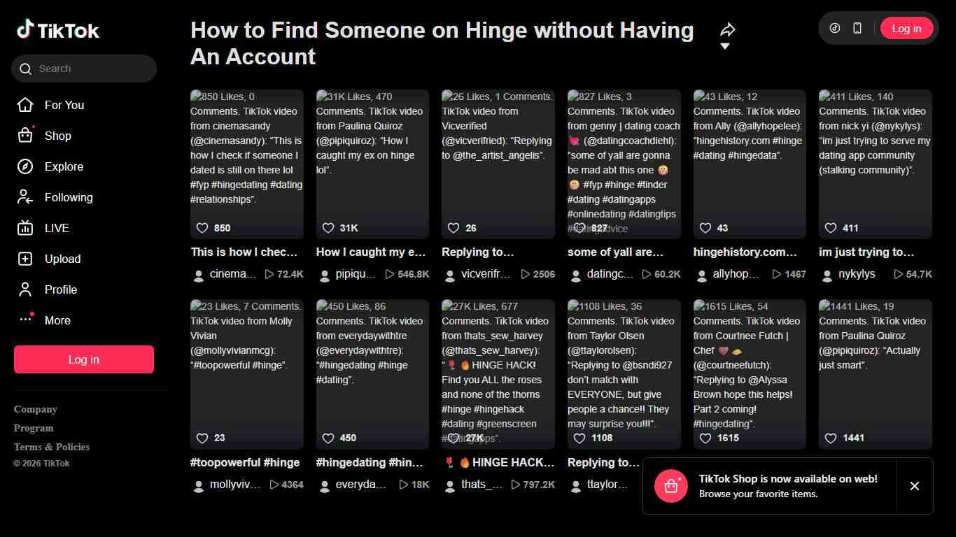 How to Find Someone on Hinge without Having An Account TikTok