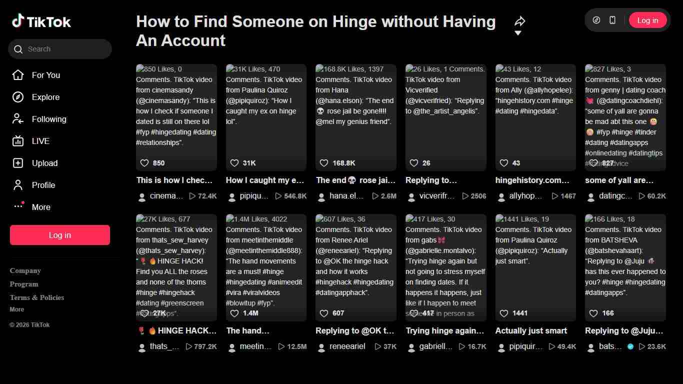 How to Find Someone on Hinge without Having An Account TikTok